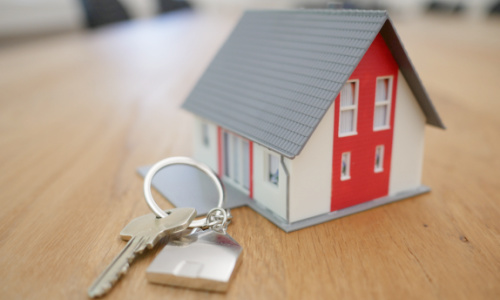 model house and keys